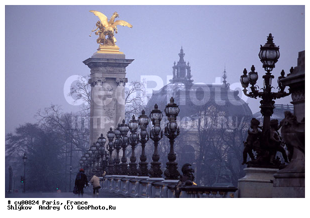 Alexander Third, Bridge, Cities, France, Paris, snowstorm