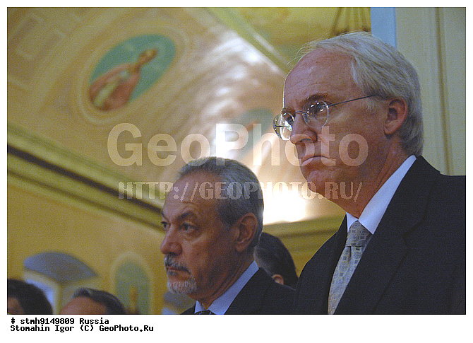 Temple, St, VIC, Catherine, Martyr, (representation, Orthodox, Church, America, the Moscow patriarchy), Dirge, innocently killed, result, terrorist act, the United States, New York, 11 September 2001, the year many innocents murdered, hands of terrorists around, peace, photo shows, picture :, Ambassador, US, Russian, Federation, John Beyrle