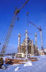 Construction of mosque Kul-Sharif in territory of the Kazan Kremlin