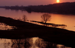 Sunset on the river Vyatka