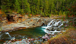 McDonald Creek Waterfalls. Glacier National Park