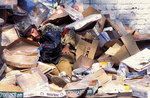 The homeless the tramp sleeping in a heap of dust